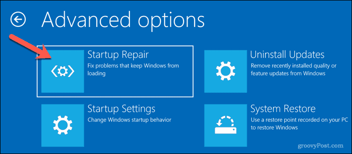 Automātiskā remonta palaišana operētājsistēmā Windows 10