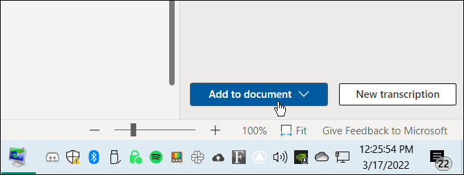 pārrakstīt audio failu programmā Microsoft Word