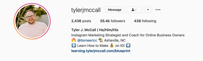 Tailers Dž. McCall Instagram bio