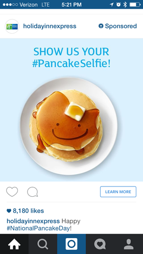 holidayinnexpess instagram reklāma ar tekstu attēlā