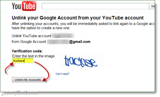 apstipriniet, ka vēlaties atsaistīt savus google un youtube kontus