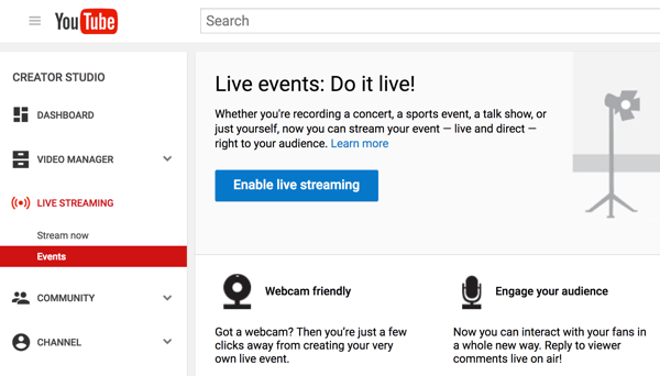 Lai veiktu video interviju, iestatiet Hangouts On Air, izmantojot YouTube Live.