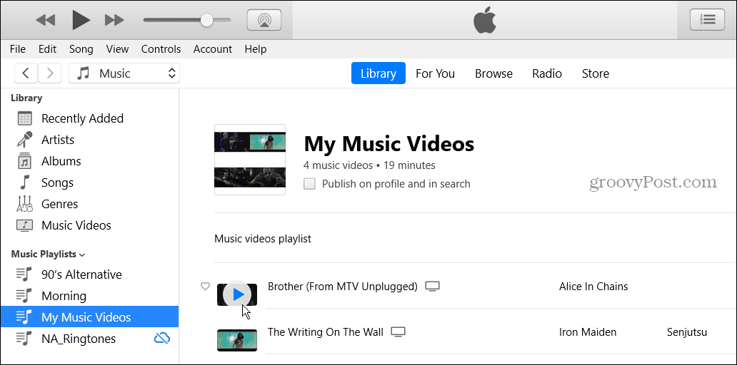 Kā izveidot video atskaņošanas sarakstus pakalpojumā Apple Music