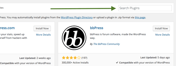 WordPress spraudņa meklēšana