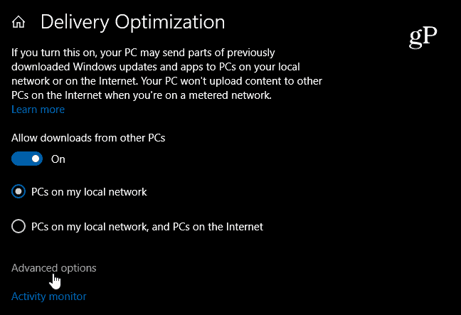 Windows 10 piegādes optimizācija