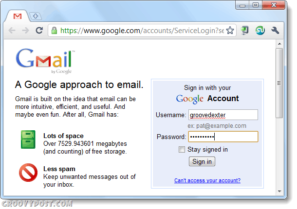 pierakstieties gmail, divreiz izmantojot hromu