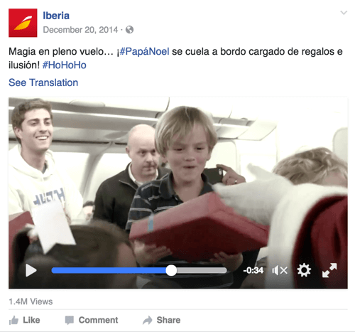 Šī Iberia Airlines video kampaņa ir saistīta ar svētku emocijām.