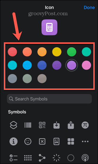 iphone saīsnes ikonas krāsa