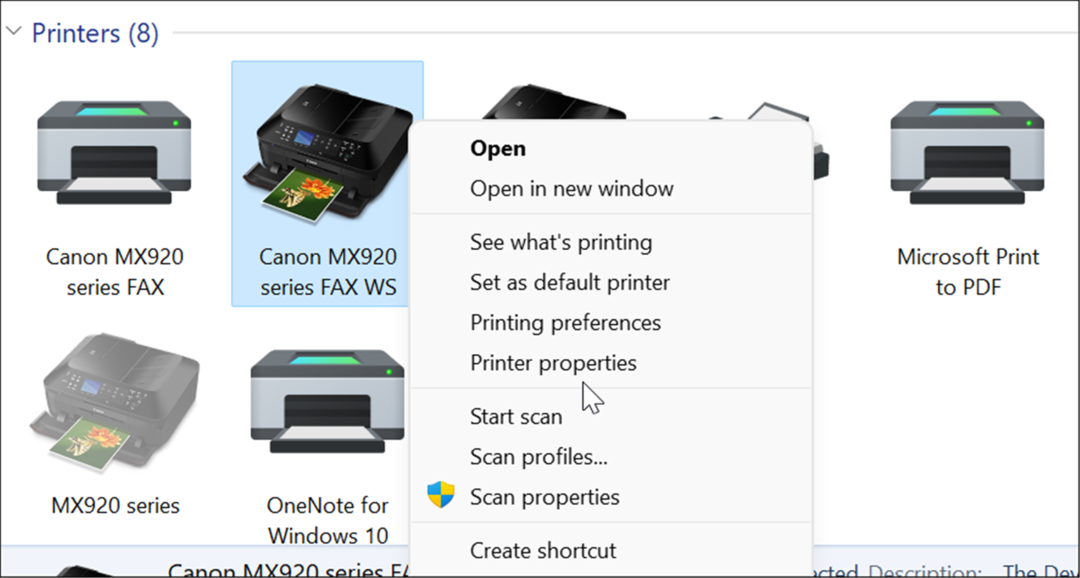 printera rekvizīti koplieto printeri operētājsistēmā Windows 11
