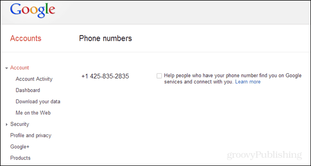 Atteikšanās no sava tālruņa numura, kas saistīts ar Google meklēšanu