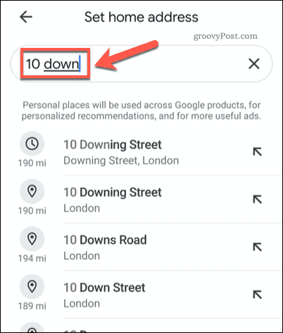 Mājas adreses meklēšana Google Maps mobilajā ierīcē