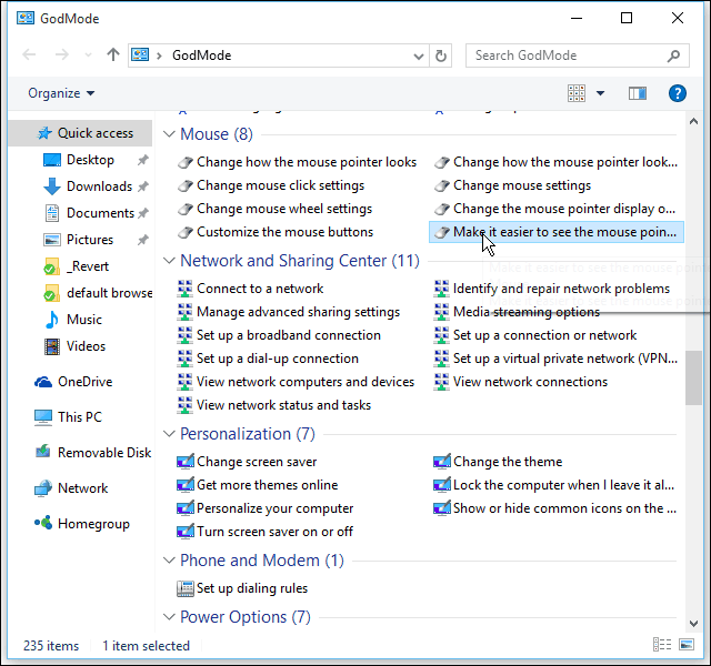 Kā iespējot slēptā Dieva režīmu operētājsistēmā Windows 10