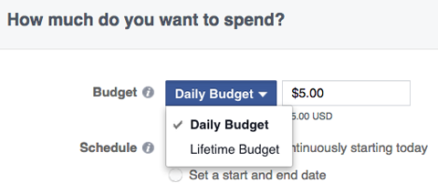 facebook reklāmu budžeta iespējas