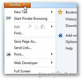 Firefox Arrow atvērtās iespējas