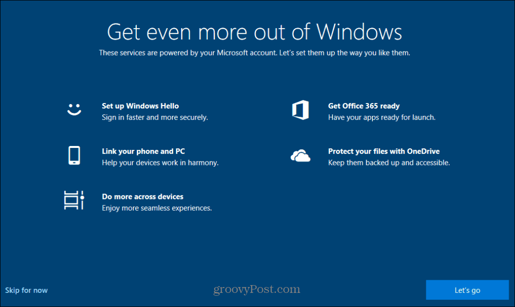 Atspējojiet “Iegūstiet vēl vairāk no Windows” splash screen operētājsistēmā Windows 10
