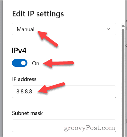 Iestatiet Google DNS IP adresi