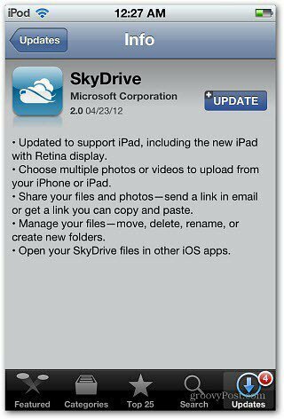 SkyDrive iOS atjauninājums