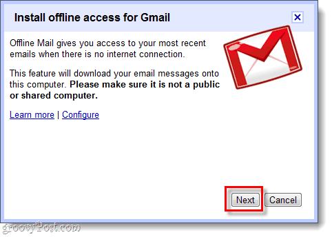 instalēt piekļuvi bezsaistē gmail