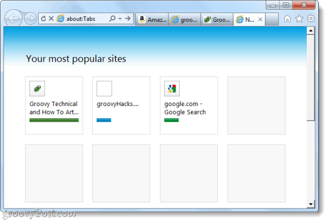 Internet Explorer 9 izlaišanas kandidāta ekrānuzņēmums
