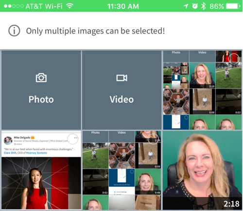 Atlasiet videoklipu no savas kameras saraksta vai ierakstiet jaunu LinkedIn.