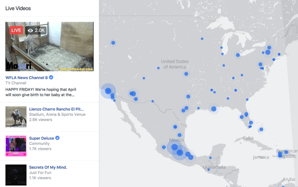 Facebook Live Map ir interaktīvs veids, kā skatītāji var atrast tiešraides visā pasaulē.