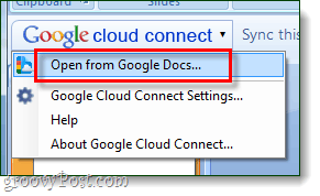 google cloud connect atvērta izvēlne - izmantojot googledocs blogspot