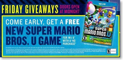 Melnās piektdienas piedāvājums: Bezmaksas Super Mario Bros. WII U spēle Old Navy