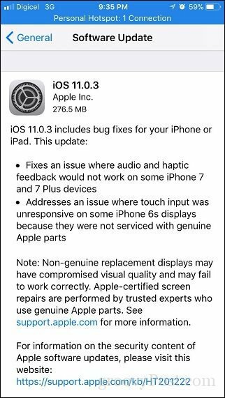 Apple iOS 11.0.3 - Apple izlaiž vēl vienu nelielu atjauninājumu iPhone un iPad
