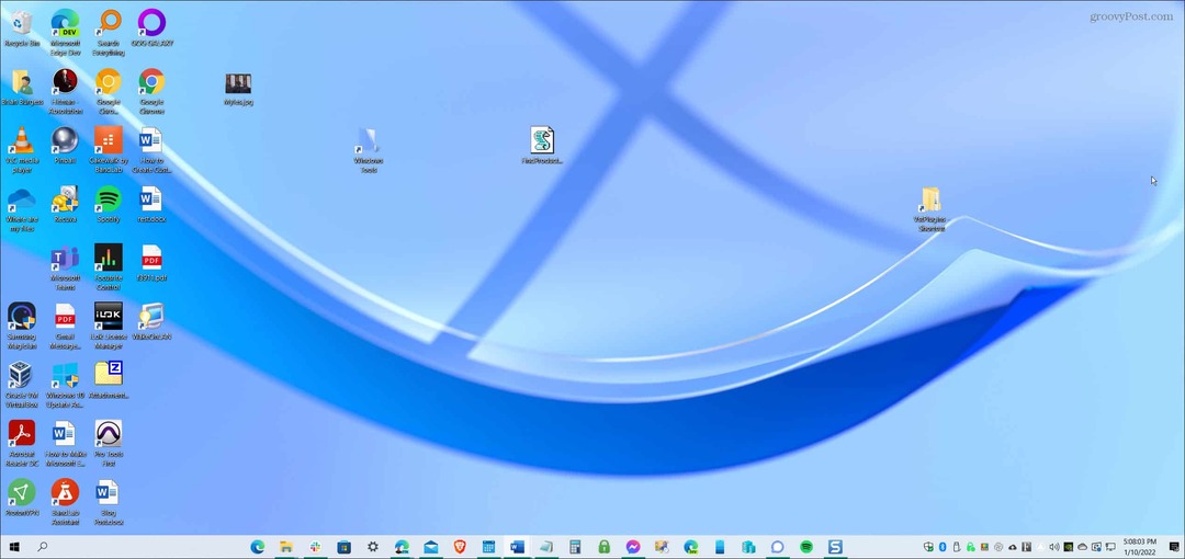 centra Windows 10 uzdevumjosla