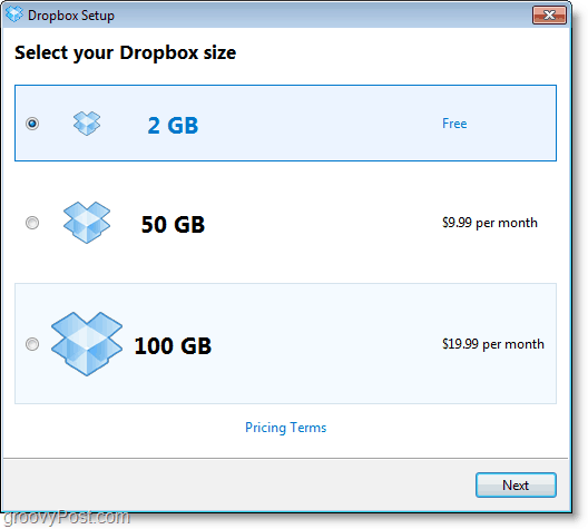 Dropbox ekrānuzņēmums - iegūstiet bezmaksas 2 GB kontu