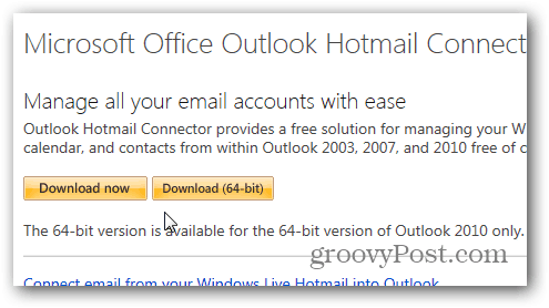 Outlook.com Outlook Hotmail savienotājs - lejupielāde