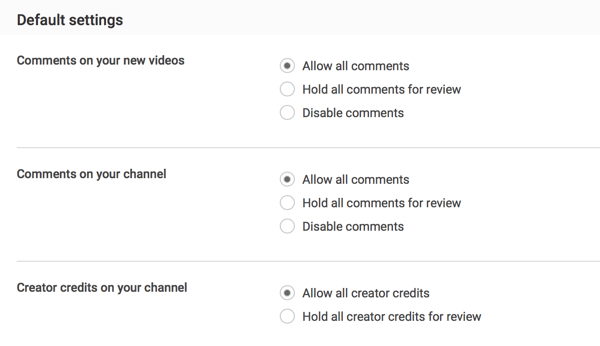 Pēc iesniegšanas varat atļaut visus komentārus vai arī izvēlēties tos turēt pārskatīšanai atkarībā no jūsu YouTube moderēšanas preferencēm.