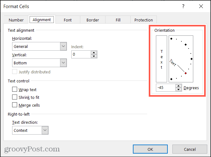Formatējiet šūnu līdzinājumu programmā Excel
