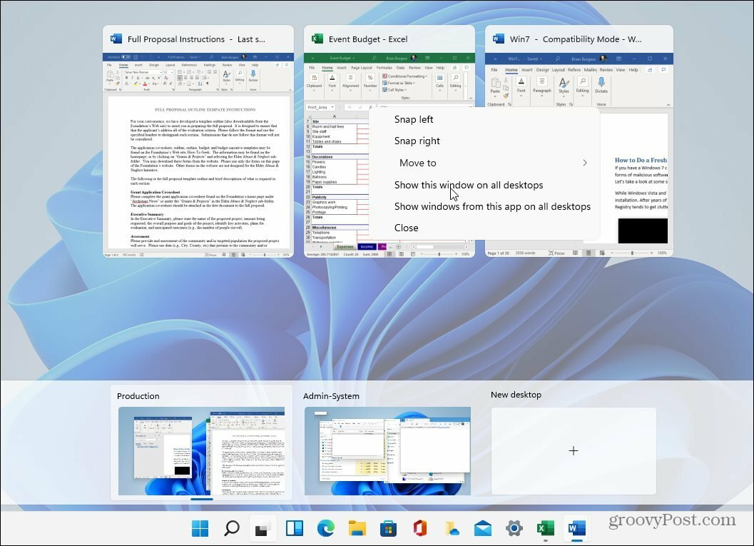 Virtuālie galddatori Windows 11