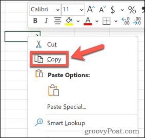 Datu kopēšana programmā Excel