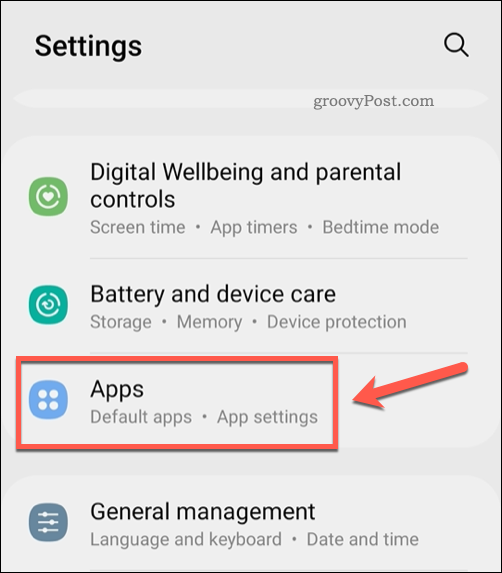 Atveriet Android lietotnes iestatījumu izvēlni