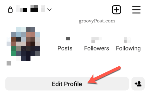 Profila rediģēšanas poga vietnē Instagram
