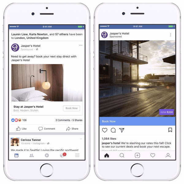 Facebook pievieno sociālo kontekstu un pārklājumus dinamiskām ceļojumu reklāmām.