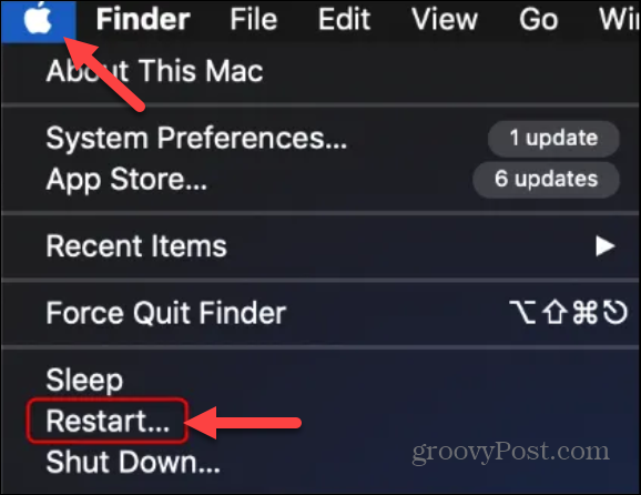 restartējiet Mac datoru