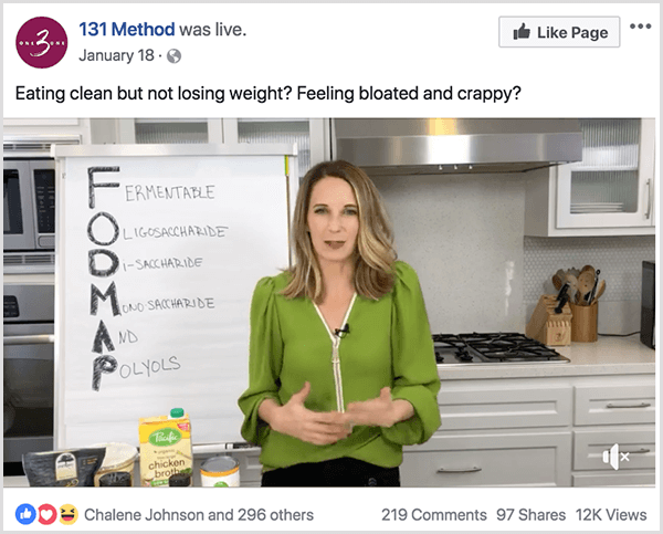 131 Method Facebook lapā tiek ievietots video par tīru ēšanu.