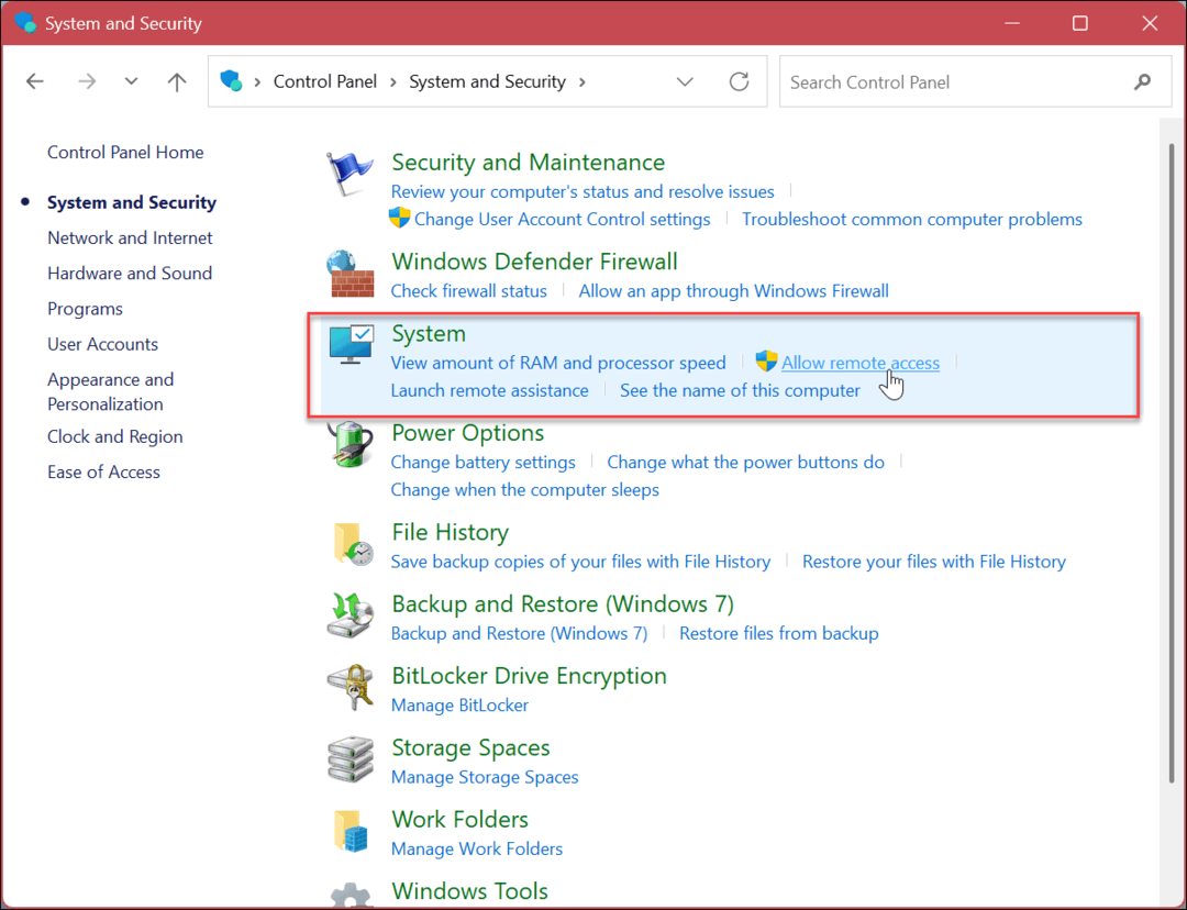 Atspējojiet attālo darbvirsmu operētājsistēmā Windows 11