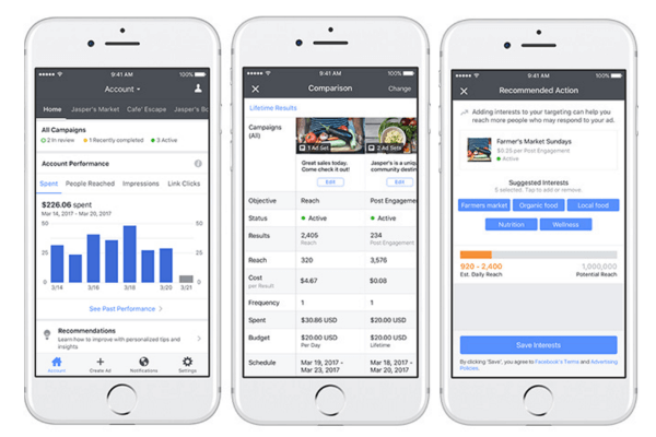 Facebook izlaida jaunus rīkus, optimizācijas un resursus Ads Manager mobilajām ierīcēm.