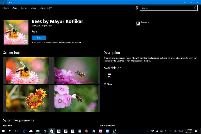 Motīvi, Windows 10 veidotāju atjaunināšana, personalizācija, vadības panelis