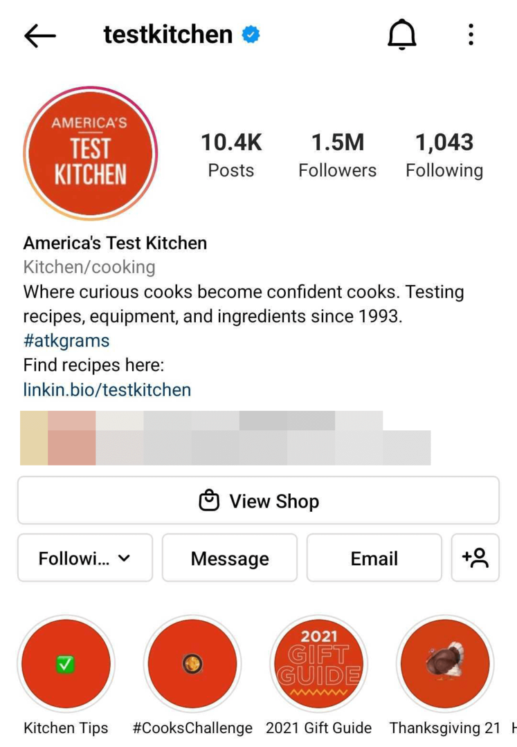 Instagram uzņēmuma profila attēls, kas optimizēts meklēšanai