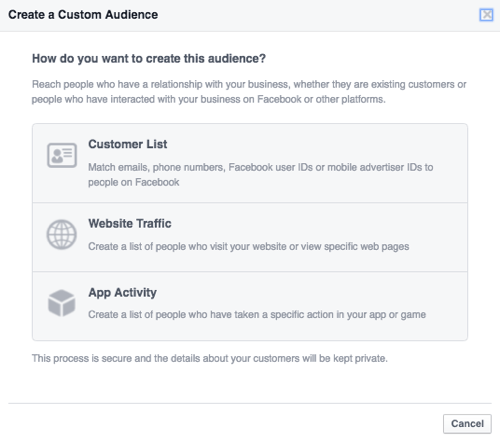 facebook augšupielādēt klientu datu bāzi