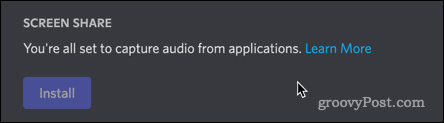 Discord audio spraudnis ir instalēts