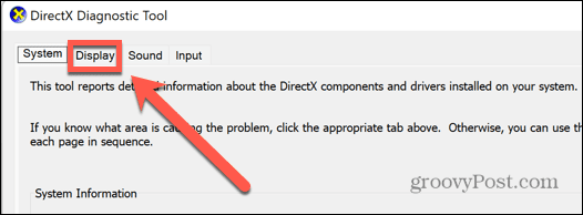 Windows 11 dxdiag displeja cilne