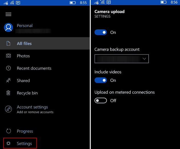 Padariet Windows 10 Mobile automātisku dublējumu OneDrive