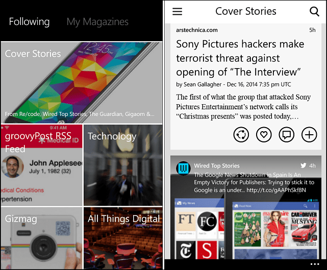 Flipboard beidzot pieejams 512 MB Windows tālruņiem