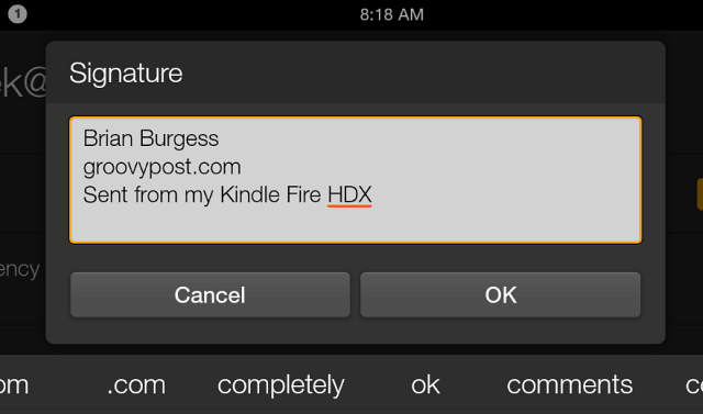 Fire HDX paraksts